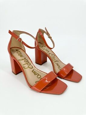 Sam Edelman Daniella Orange Patent Sandals Heeled